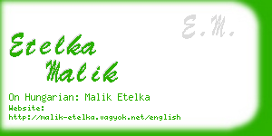 etelka malik business card